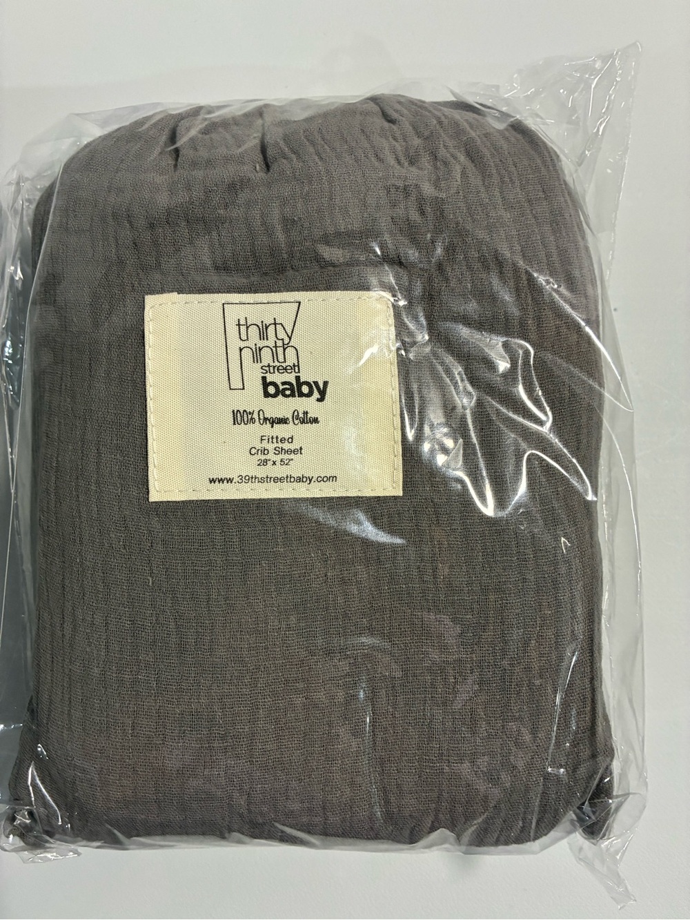 Organic Cotton Crib Sheet - Charcoal